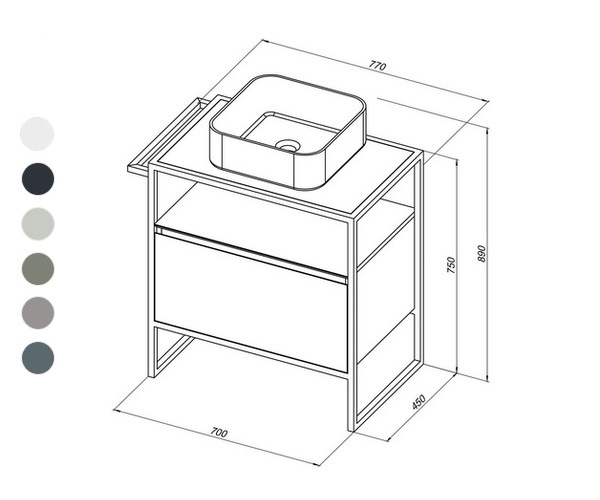 тумба с раковиной ALLEN BRAU PRIORITY 70